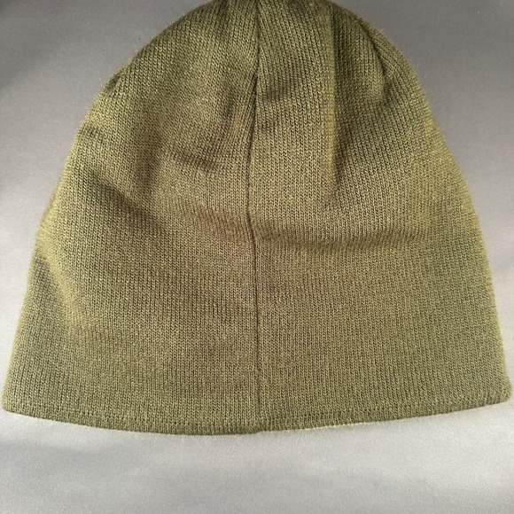 Carhartt Beanie Knit Hat Reversible Logo Olive Green Brown Men - Picture 2 of 4